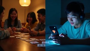 So sánh game bài online và offline